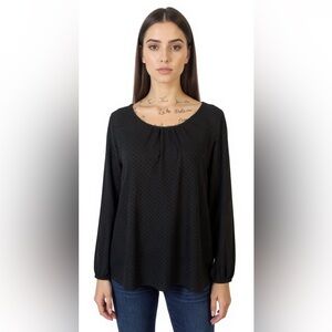 (B-72) Long sleeves women top Rose + olive size‎ L black color